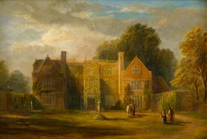 Castle Bromwich Hall, Warwickshire, ca. 1827-91 (olie om bord)