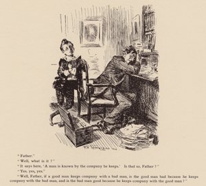 En mand kendes på det selskab, han har (litografi) af Frederick Henry Townsend