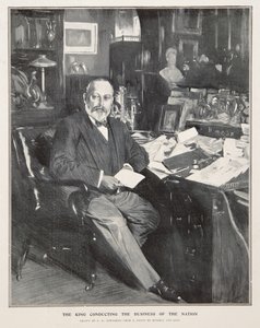 Kong Edward VII leder nationens forretninger af Frederick Henry Townsend