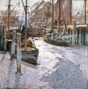 Ice Bound Vessels (olie på lærred) af Frederick John Mulhaupt