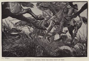 En ladning af Lancers, fra Boers synspunkt (litho) af Frederick Judd Waugh
