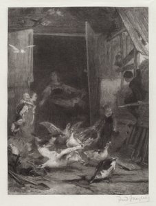 Unavngivet (gårdscene) af Frederick Juengling