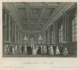 Goldsmiths Hall på en balnat af Frederick Mackenzie