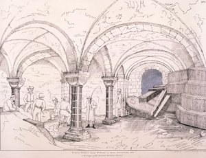 Krypten af St Mary-le-Bow, c1819