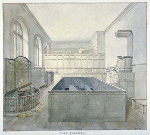 Indvendigt billede af kapellet i Newgate Prison, Old Bailey, City of London, 1840 af Frederick Nash