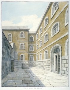 Kapelgården i Newgate Prison, Old Bailey, Newgate Prison, Old Bailey, City of London, 1840