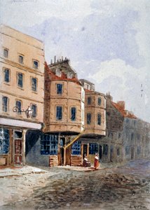 Udsigt over Oliver Cromwells hus, Clements Lane, Westminster, London, c1840