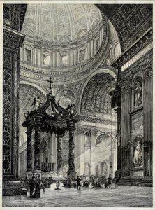 Peterskirken, Rom, Italien, indvendig udsigt, 1878. af Frederick P Dinkelberg