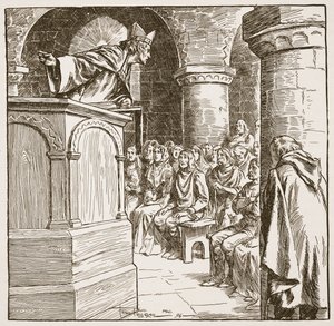 Dunstans sidste prædiken, illustration fra 