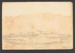 Aleppo fra SW, Syrien af Frederick Peter Layard
