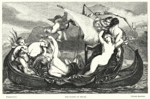 The Flight of Helen (gravering) af Frederick Richard Pickersgill