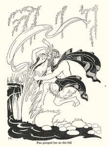 Pan greb hende, da hun faldt (litografi) af Frederick Richardson