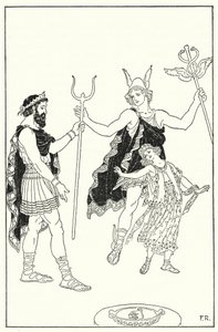 Quicksilver skyndte Proserpina væk fra Pluto-paladset (litho)