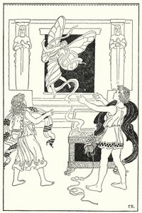Børnene løftede igen låget, og ud fløj en solrig og smilende lille person (litho) af Frederick Richardson