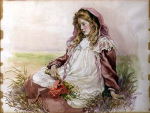 Pige med valmuer af Frederick S. Lewis