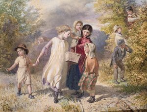 Blackberrying, 1860 (wc på papir)