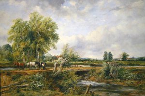 Pastoralt landskab (olie på lærred)