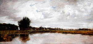 The River Yare ved Thorpe, nær Norwich, ca. 1820-21 (olie på lærred) af Frederick Waters Watts