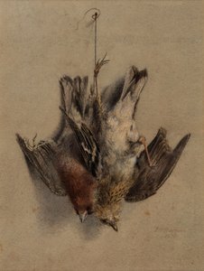Stilleben, lærker af Frederick William Jackson
