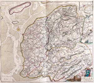 Kort over Friesland (Tyskland) (radering af Frederick de Wit