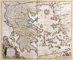 Kort over Grækenland (radering af Frederick de Wit
