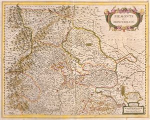 Kort over Piemont (Italien) (radering af Frederick de Wit