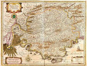 Kort over Provence (Frankrig) (radering af Frederick de Wit