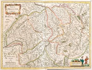 Kort over Schweiz (radering af Frederick de Wit