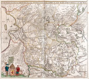 Kort over Transsylvanien-provinsen (Rumænien) (radering