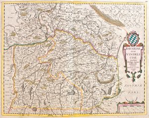 Kort over Baviere (Tyskland) (radering af Frederick de Wit