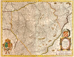 Kort over greven af Champagne (Frankrig) (radering af Frederick de Wit
