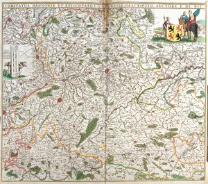 Kort over greven af Hainaut (Hainaut) (Belgien) og Eveche of Cambresis (Frankrig) (radering af Frederick de Wit