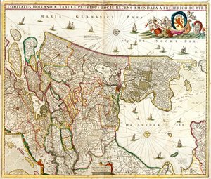 Kort over greven af Holland (Holland) (radering af Frederick de Wit