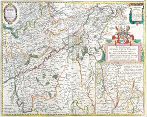 Kort over greven af Ravensberg (Tyskland) (radering af Frederick de Wit