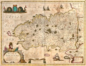 Kort over hertugen af Bretagne (Frankrig) (radering