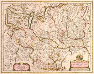 Kort over hertugdømmet Milano (Italien) (radering af Frederick de Wit