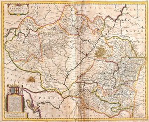 Kort over Kongeriget Aragon (Spanien) (radering af Frederick de Wit