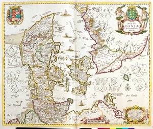 Kort over Kongeriget Danmark (radering af Frederick de Wit