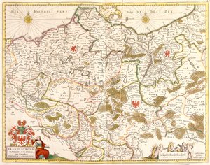 Kort over markgrevskabet af Brandenburg (Tyskland) (radering af Frederick de Wit