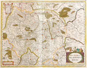 Kort over Pfalz Rhenan (Tyskland) (radering af Frederick de Wit