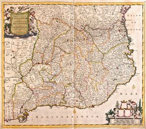 Kort over Principauten af Catalonien (Spanien) (radering af Frederick de Wit