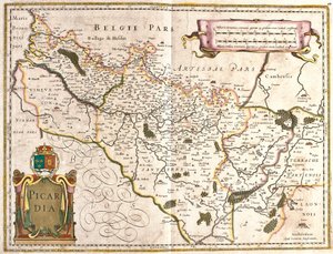Kort over provinsen Picardie (Frankrig) (radering af Frederick de Wit