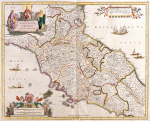 Kort over kirkens stater i Toscana (Italien) (radering af Frederick de Wit