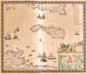 Kort over øen Malta (radering af Frederick de Wit