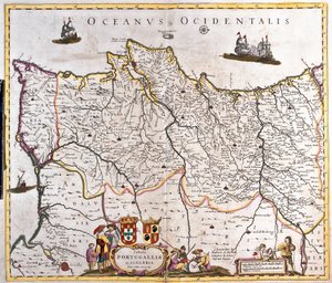 Kort over kongerigerne i Portugal og Algarve (radering af Frederick de Wit