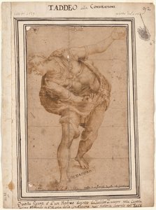 Un Hebreo, from Christ Shown to the People recto, Design for a Wall Decoration...verso. af Frederico Zuccaro