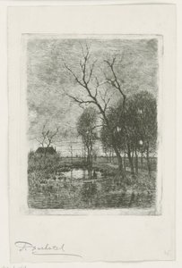 Tusmørke af Fredericus Jacobus van Rossum du Chattel (signed by artist)