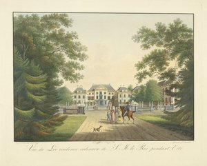 Udsigt over Paleis het Loo Vue du Loo almindelige bolig for S.M. le Roi pendent l