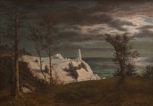 Sommerspiret på Møns Klinter. Måneskin, 1831