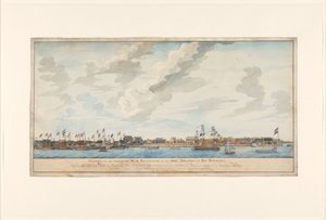 Udsigt over byen Paramaribo og Fort Zeelandia af Frederik Jägerschiöld (signed by artist)